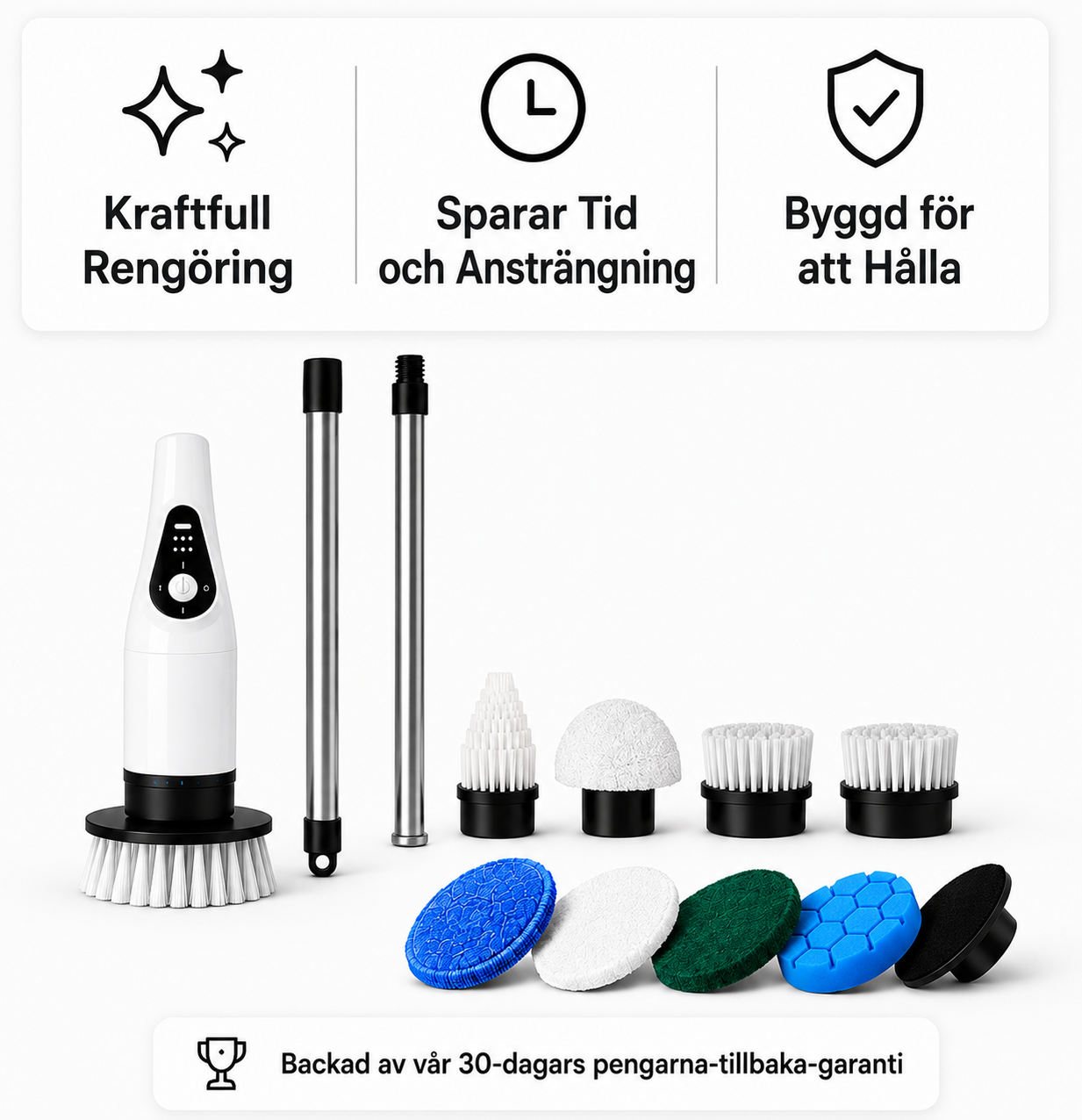 Mivolary ScrubJet 8-i-1 Elektrisk Scrubbare